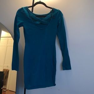 Cross Back Blue Body Con